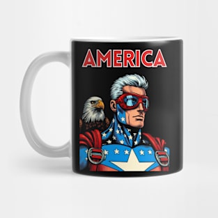 America Patriotic Comic Book Superhero July 4 Bald Eagle Mug